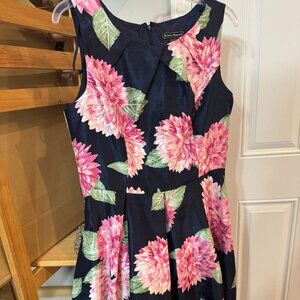 Jessica Howard Floral Fit & Flare Dress | Navy Pink A-Line Size 10